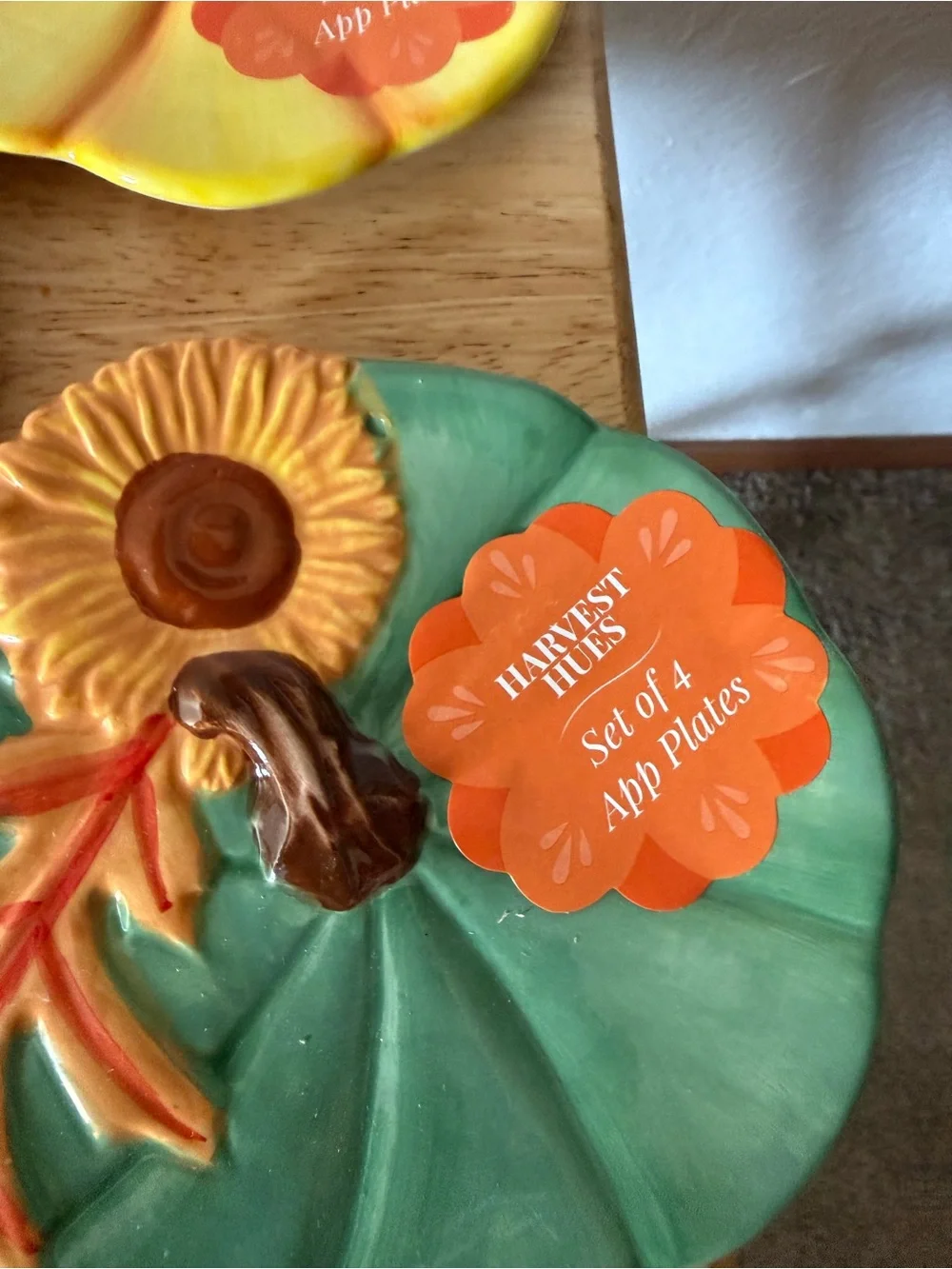 Ceramic Pumpkin Serving Platter and Plates - Autumn Colors